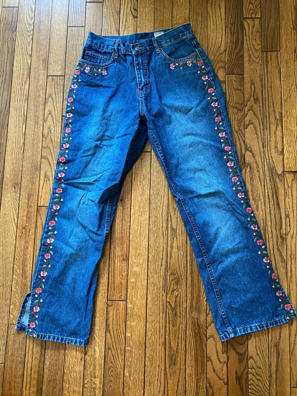 Vintage Jeans with Embroidered flowers